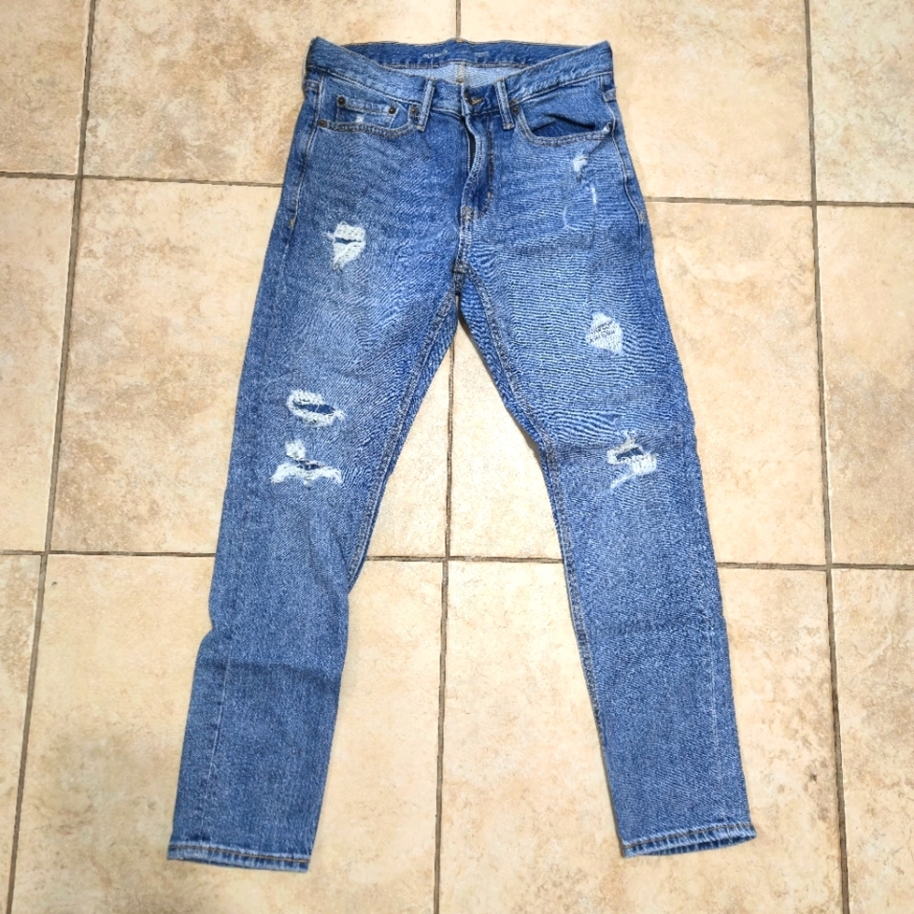 Classic Old Navy Blue Distressed Men's Jeans
